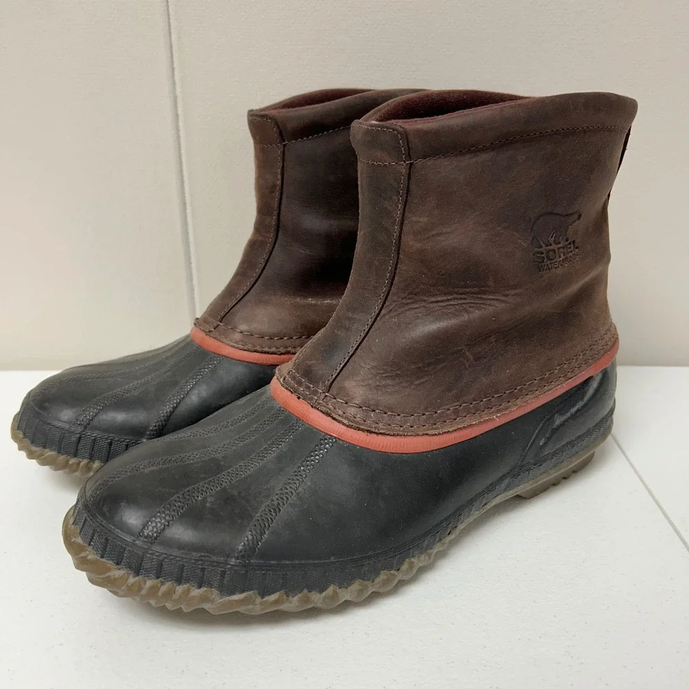 Sorel Cheyanne Premium Brown Winter Duck Toe Waterproof Boot Mens Size 10.5